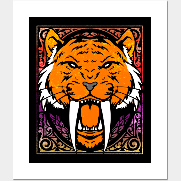 Saber-Toothed Tiger Wall Art by Mila46